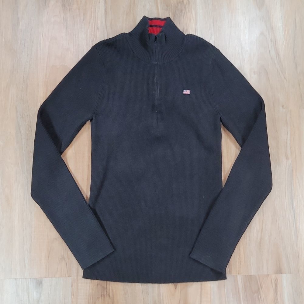💜Polo by Ralph Lauren Black Ribbed Mock Long Sleeve Sweater Medium